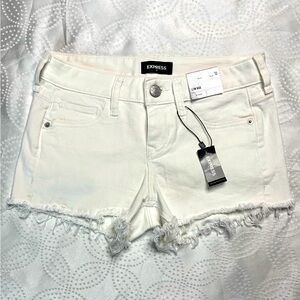 EXPRESS Shortie Low Rise White Short Shorts